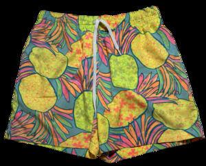 Chubbies Swim Trunk Mens Medium Yellow Pineapple Mesh Lined Beachwear 5" Inseam